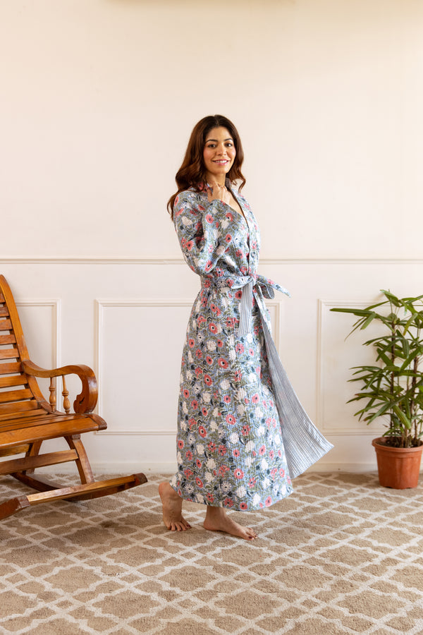 Luxury Quilted Cotton Robes HappyCabbageLondon Luxury Quilted Cotton Robes HappyCabbageLondon
