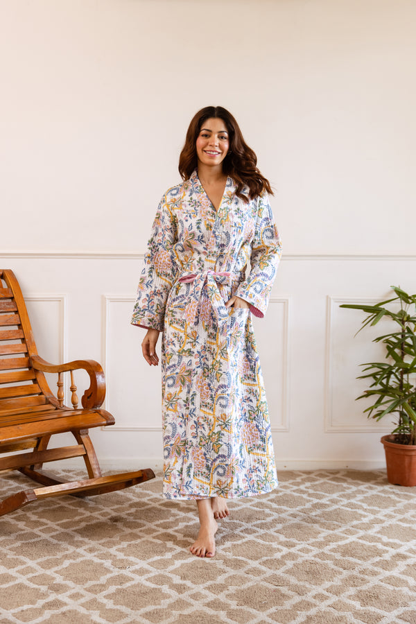 Luxury Quilted Cotton Robes HappyCabbageLondon Luxury Quilted Cotton Robes HappyCabbageLondon