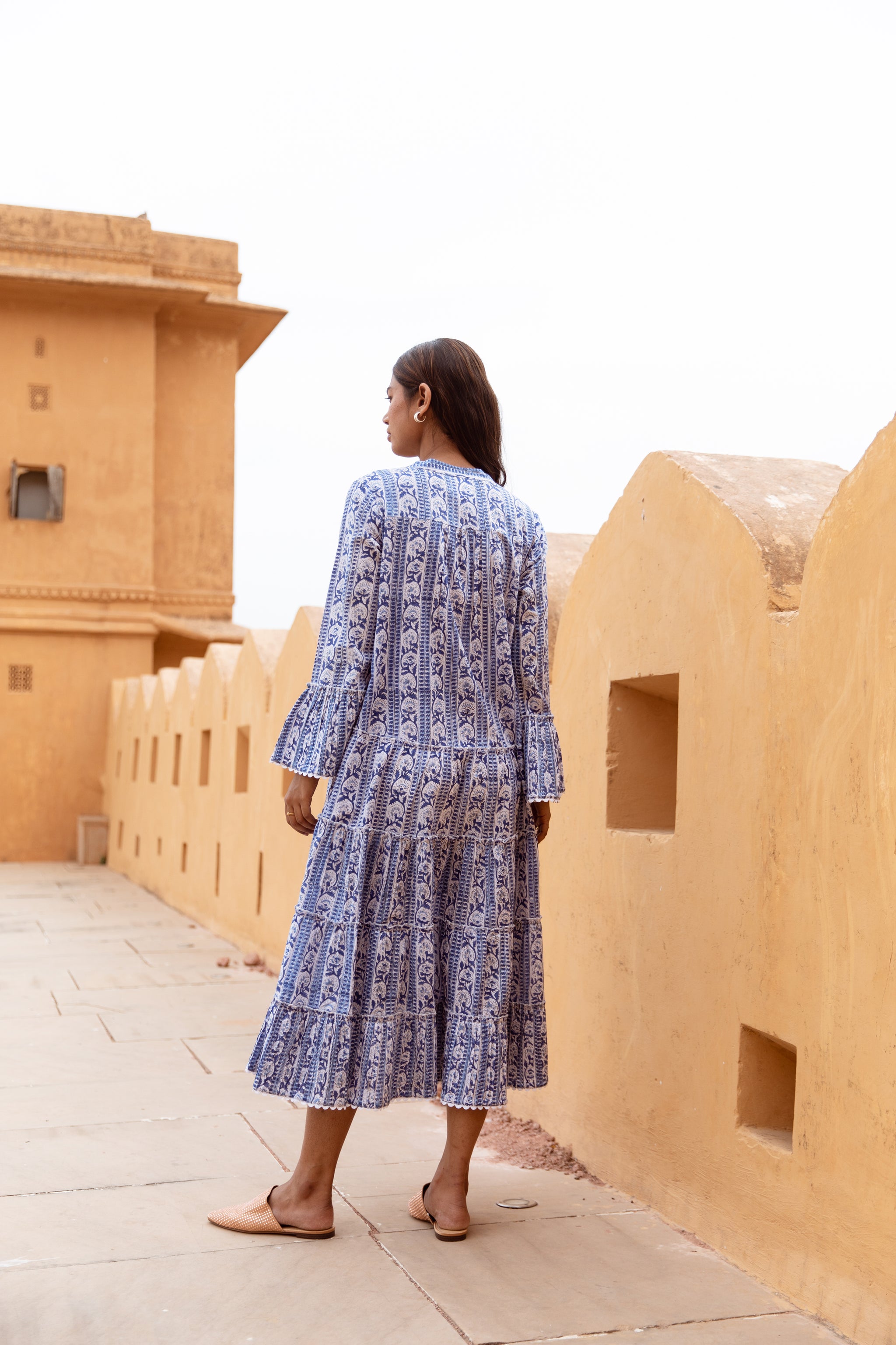 Madaket Dress- Blue Tulip Block Print main image 0