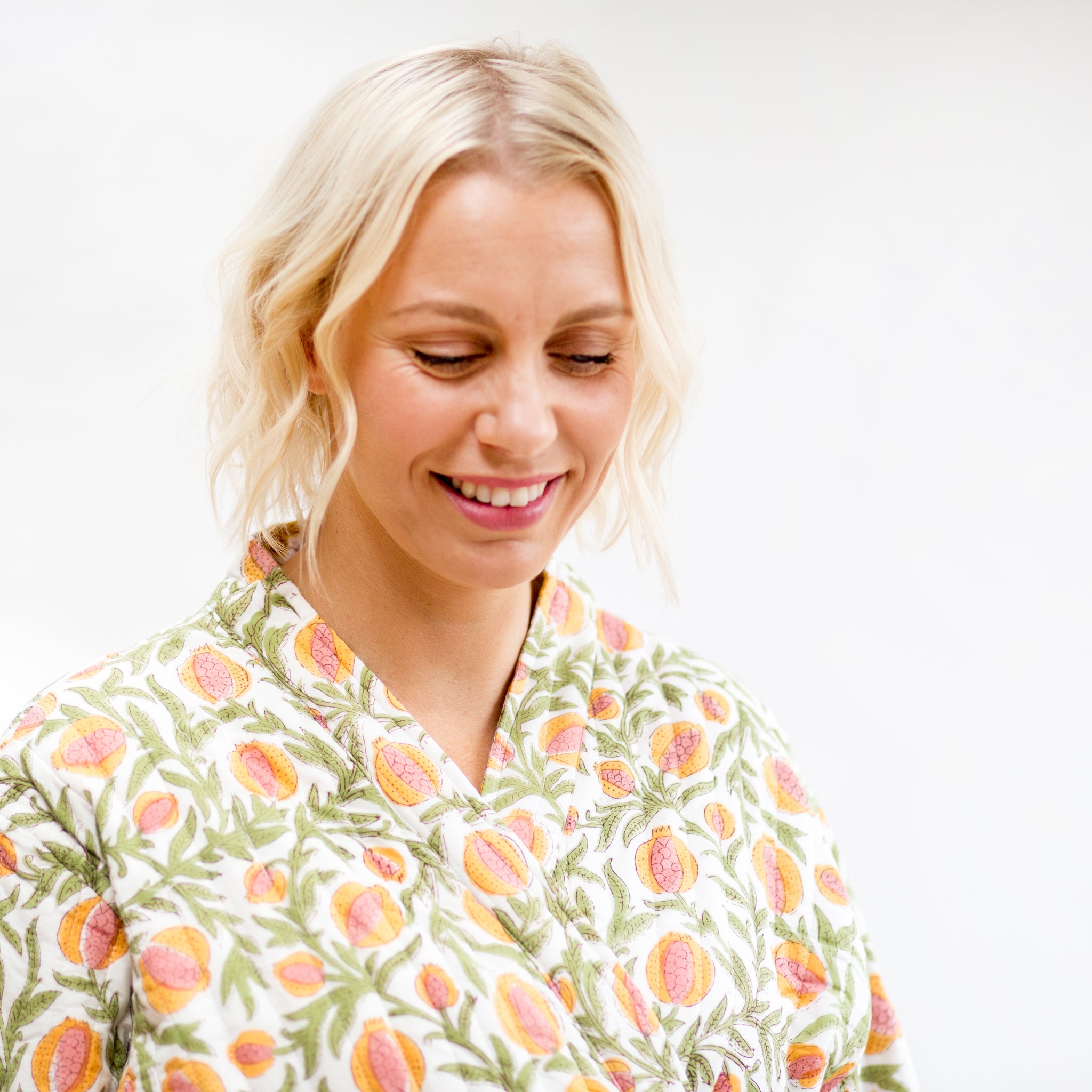 Contrast Printed Robe