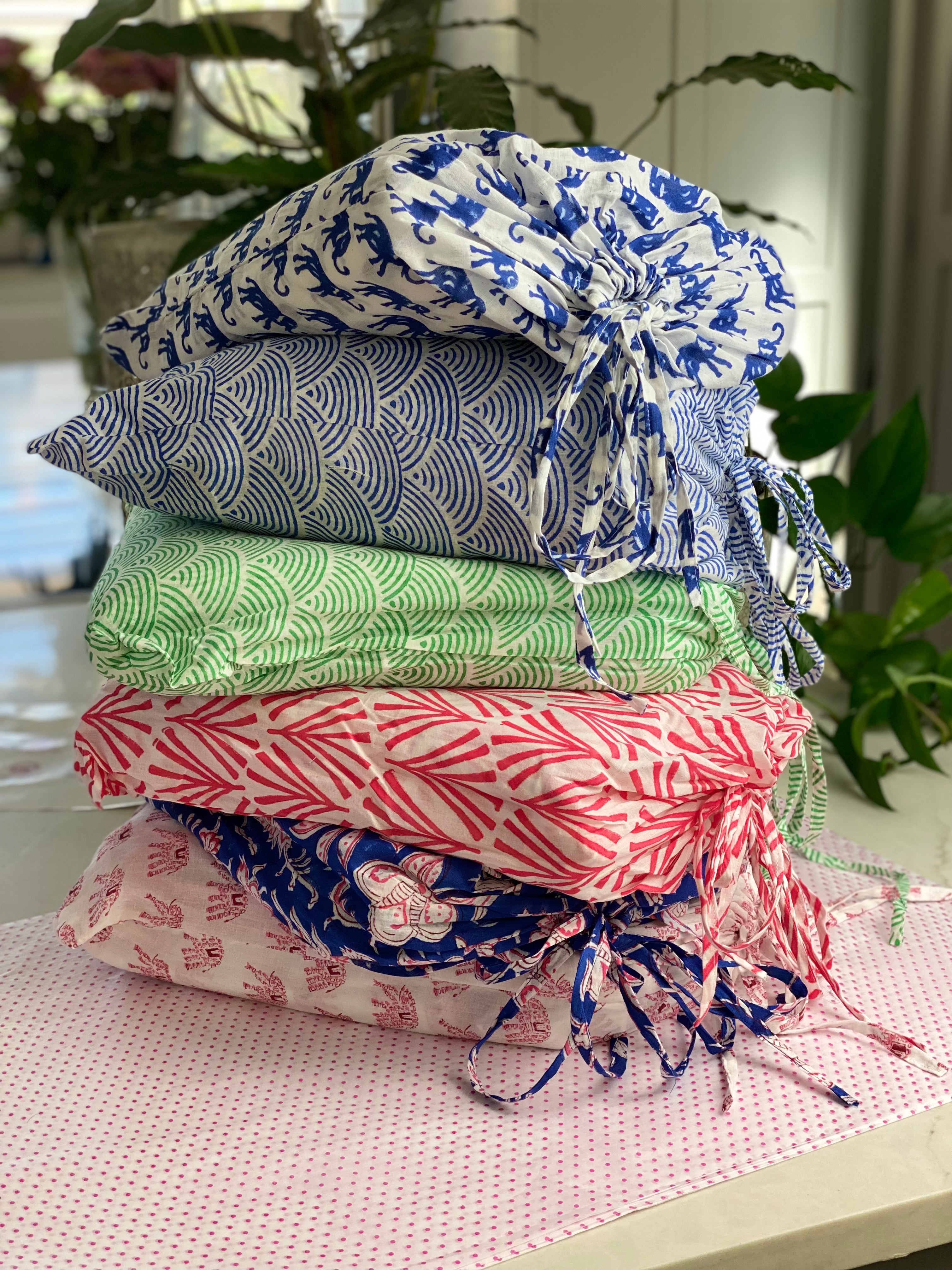 SALE Matching Mum Robe and Baby Blanket in Green & White Print